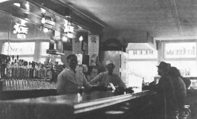 Nick's bar black and white photo